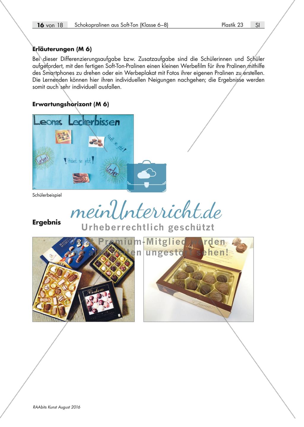 Design und Plastik: Schokopralinen aus Soft-Ton Preview 11