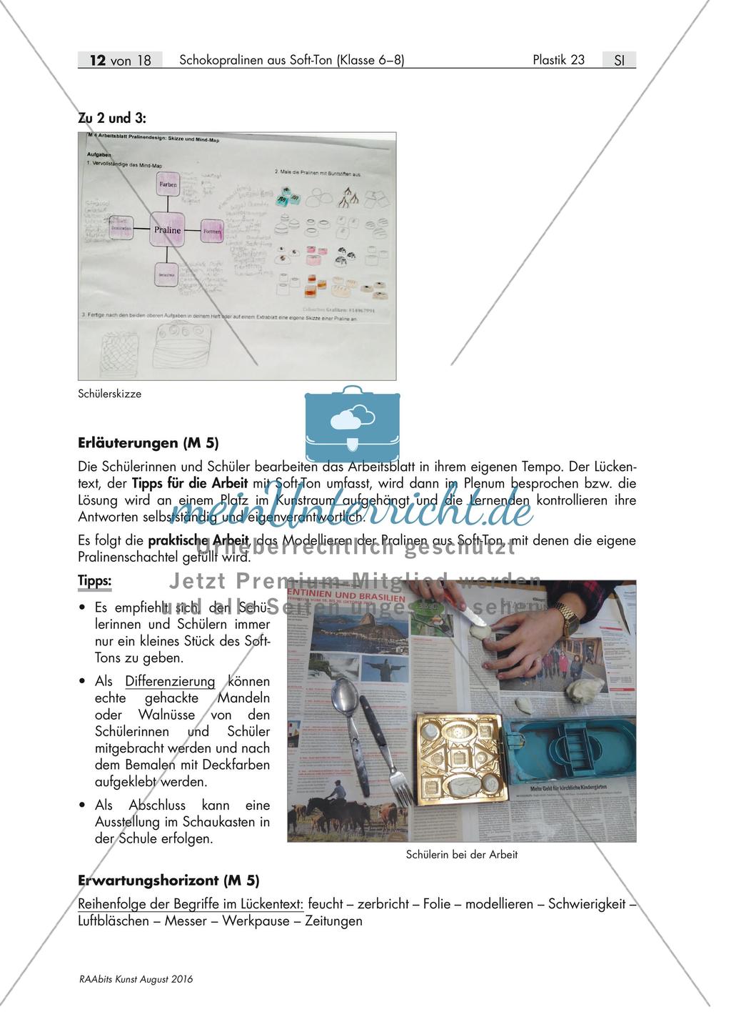 Design und Plastik: Schokopralinen aus Soft-Ton Preview 7