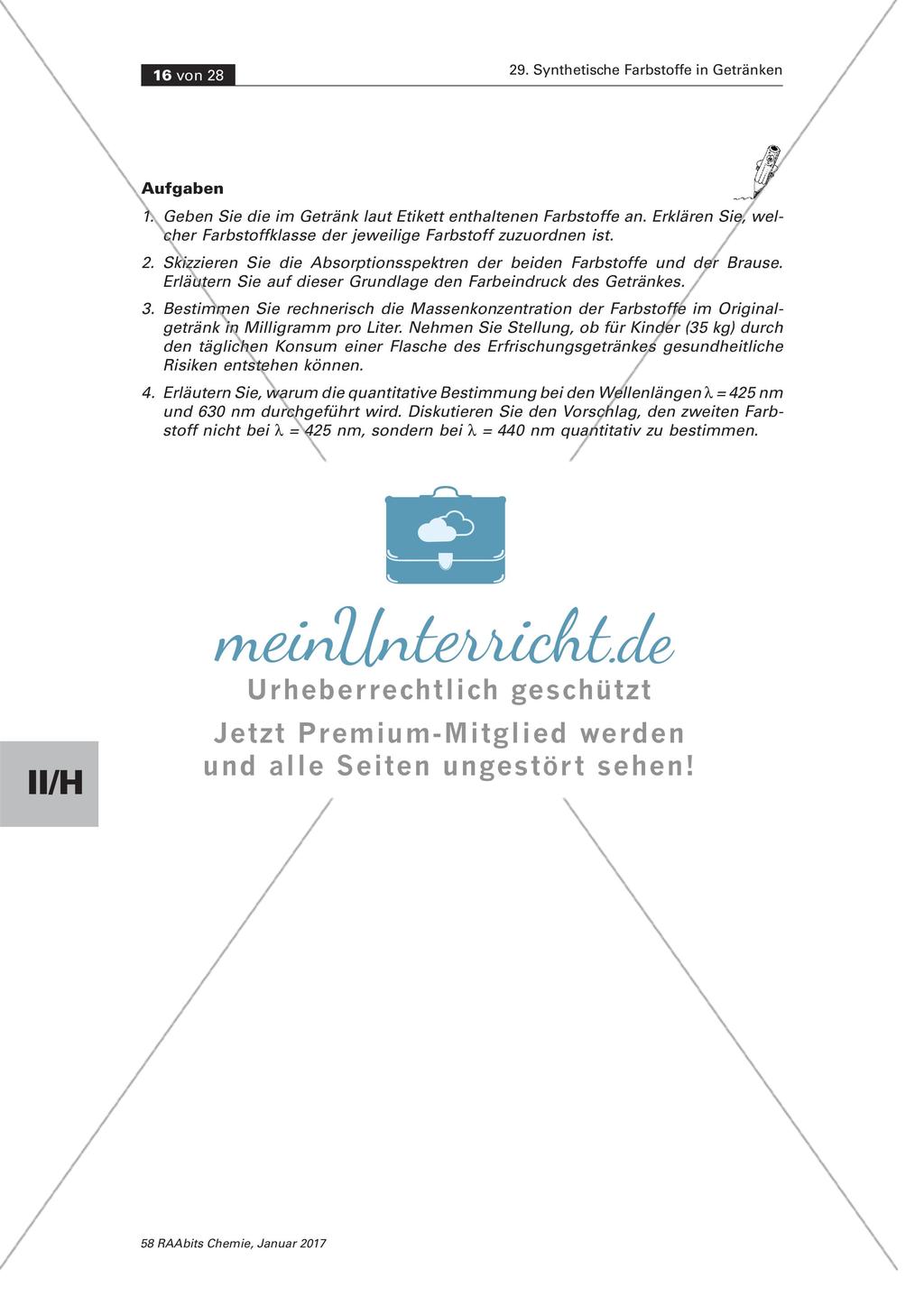 Fotometrischen Farbstoffbestimmung am Beispiel von Getränken Preview 16