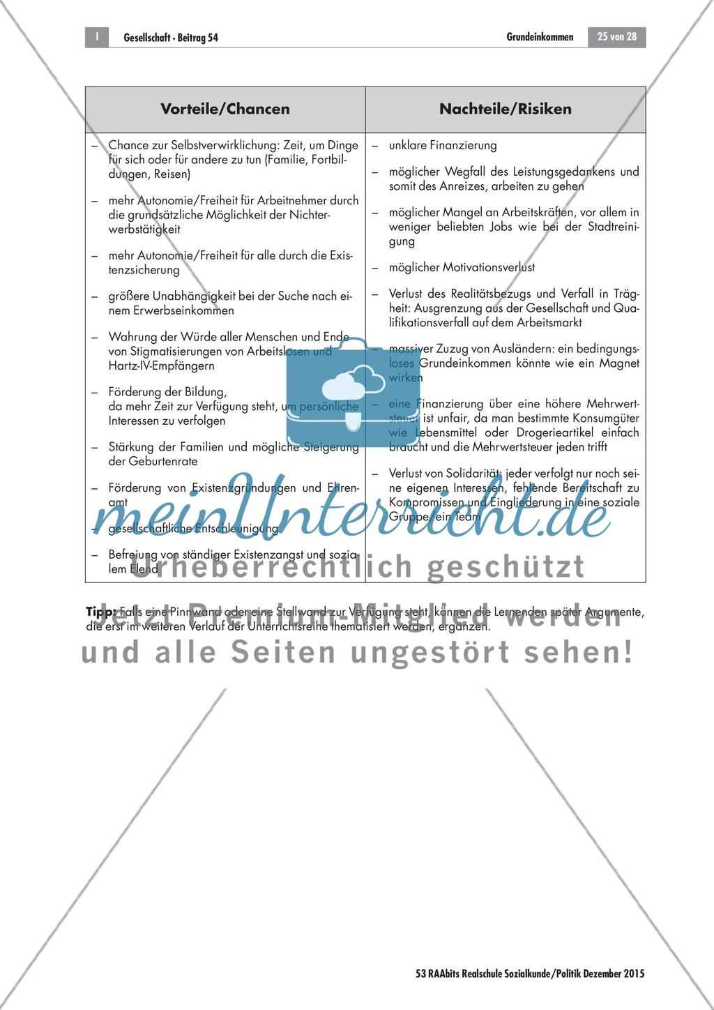 Bedingungsloses Grundeinkommen: Didaktische Erläuterungen und Lösungen Preview 4