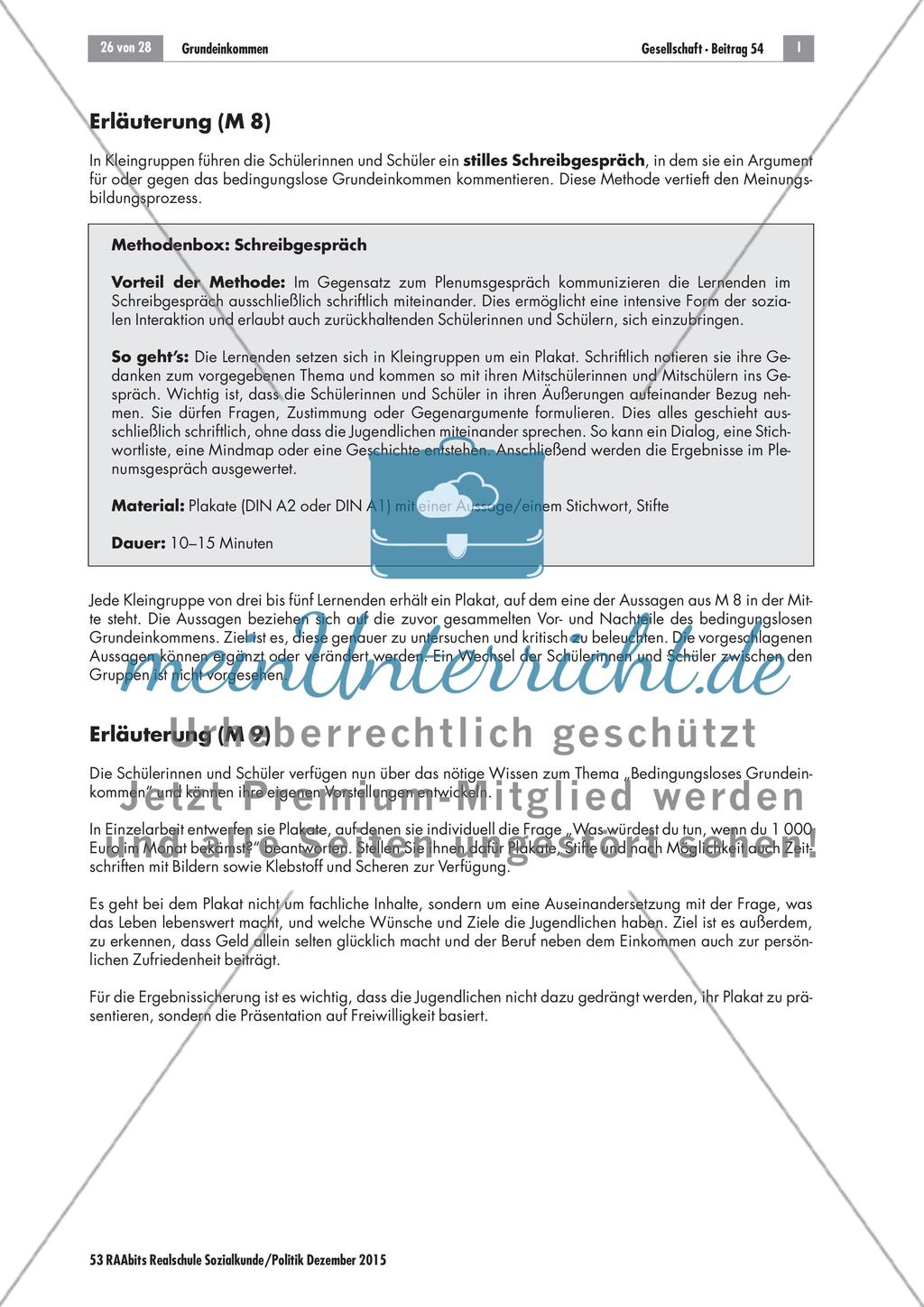 Bedingungsloses Grundeinkommen: Didaktische Erläuterungen und Lösungen Preview 5