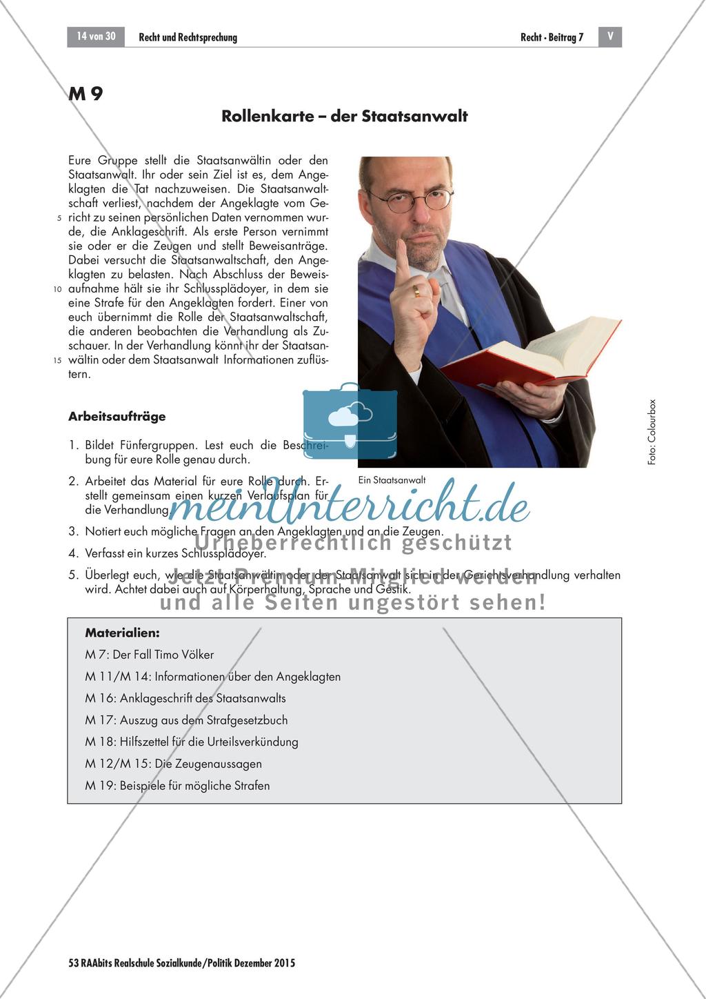 Recht und Rechtsprechung: Simulation einer Gerichtsverhandlung Preview 3