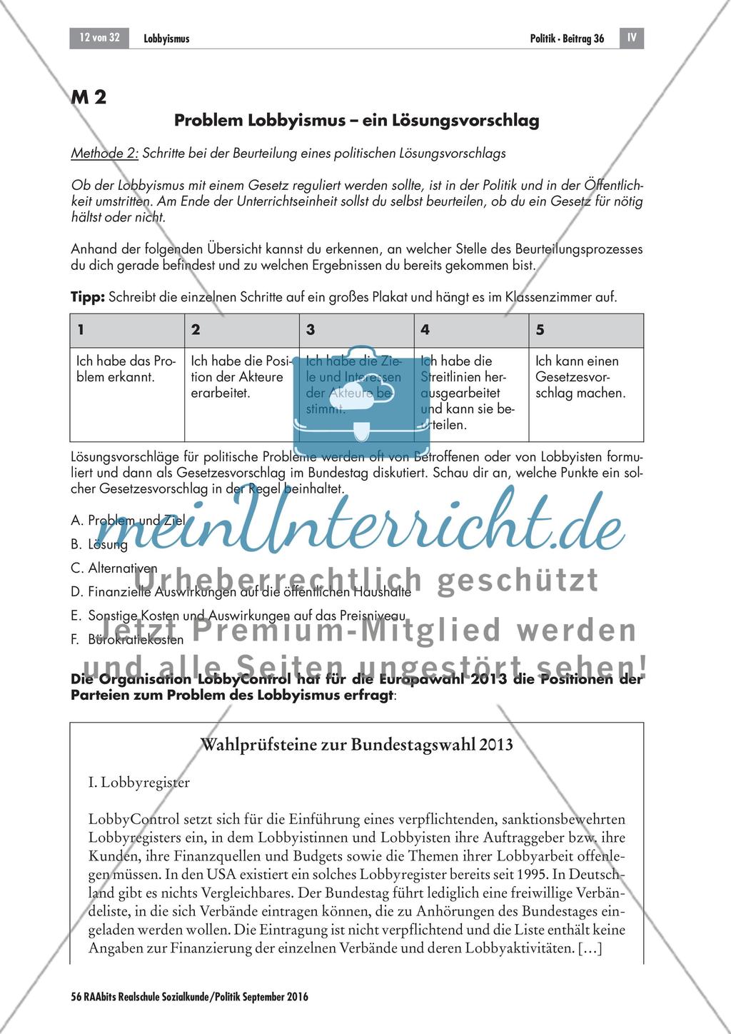 Lobbyismus: Politisches Problem Preview 3