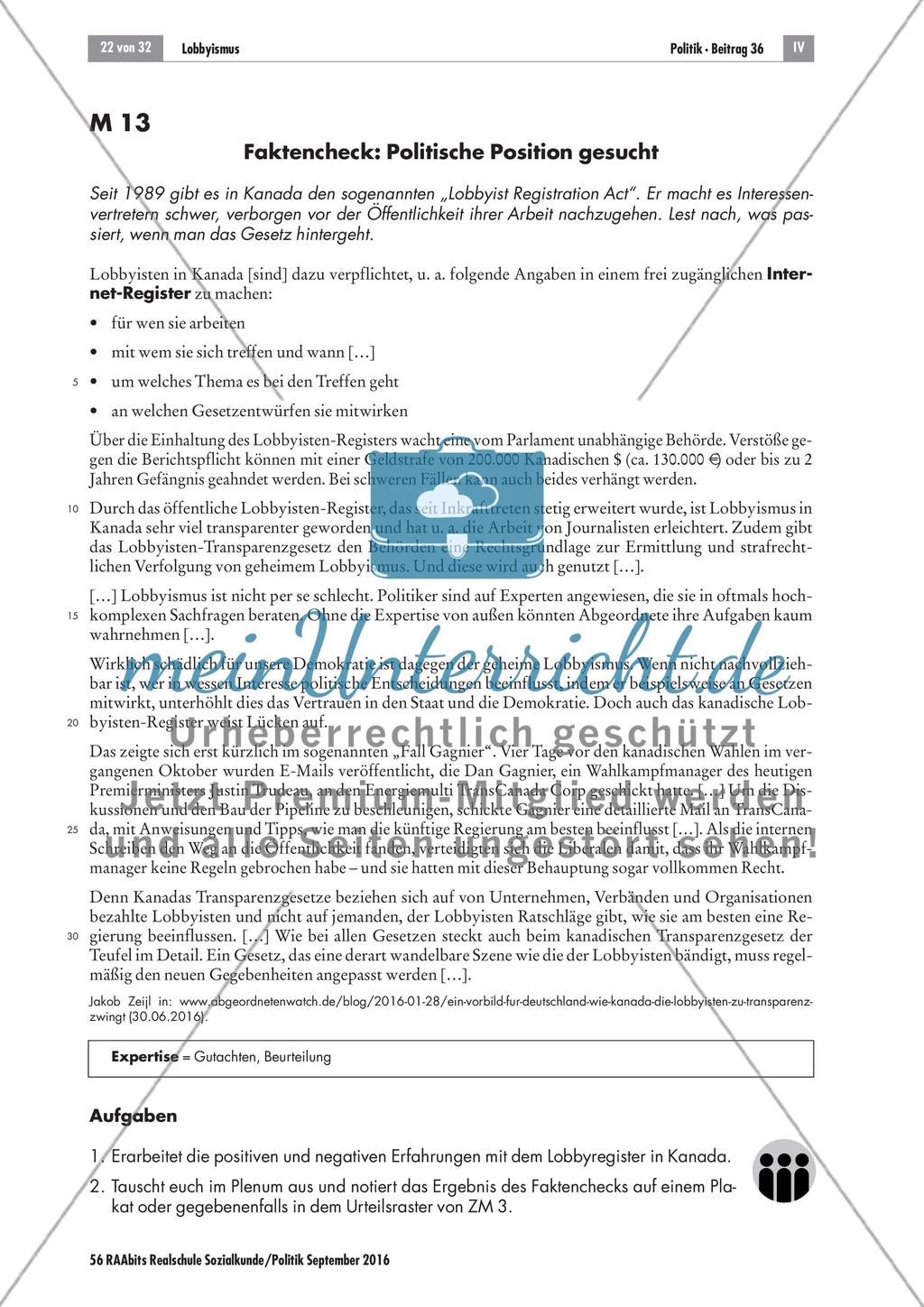Lobbyismus: Gesetzesentwurf des Lobbyregisters Preview 3