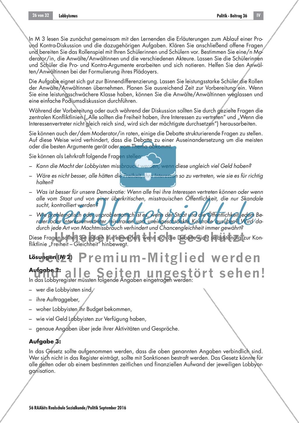 Lobbyismus: Didaktische Erläuterungen Preview 2