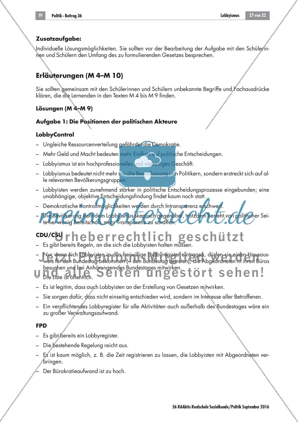 Lobbyismus: Didaktische Erläuterungen Preview 3