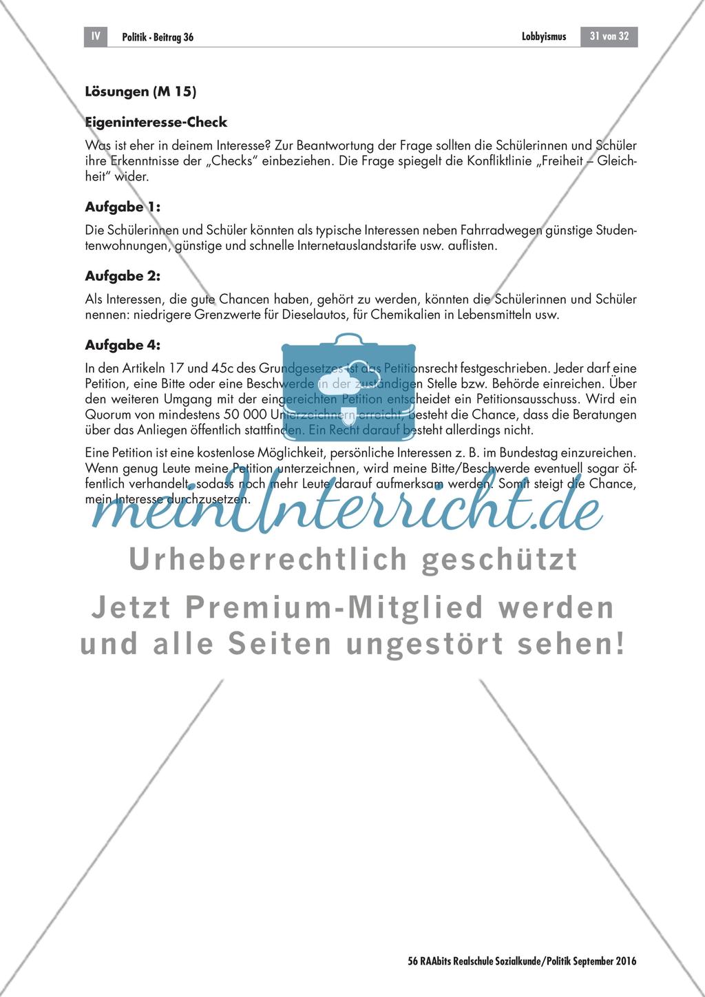 Lobbyismus: Didaktische Erläuterungen Preview 7