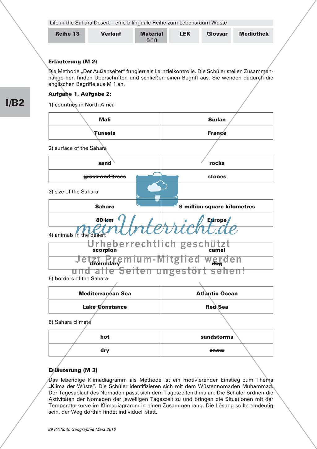 Der Lebensraum Wüste: Bilinguales Material Preview 18