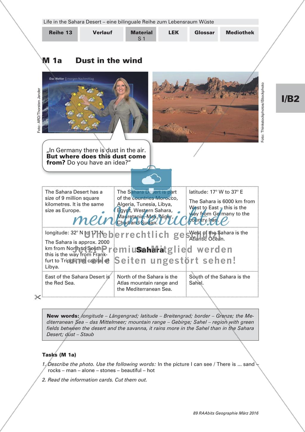 Der Lebensraum Wüste: Bilinguales Material Preview 1