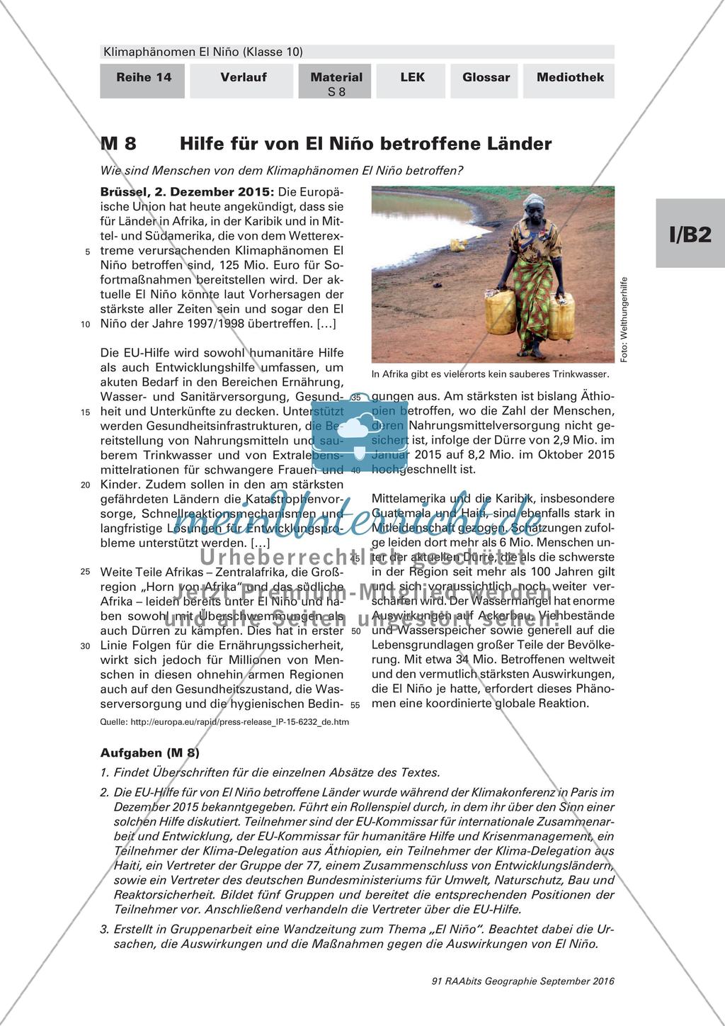 El Niño: Internationale Hilfe und Lernerfolgskontrolle Preview 1