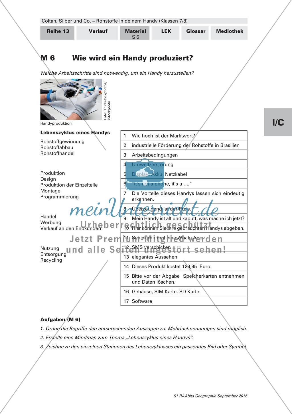 Rohstoffe im Handy: Globale Produktion Preview 2