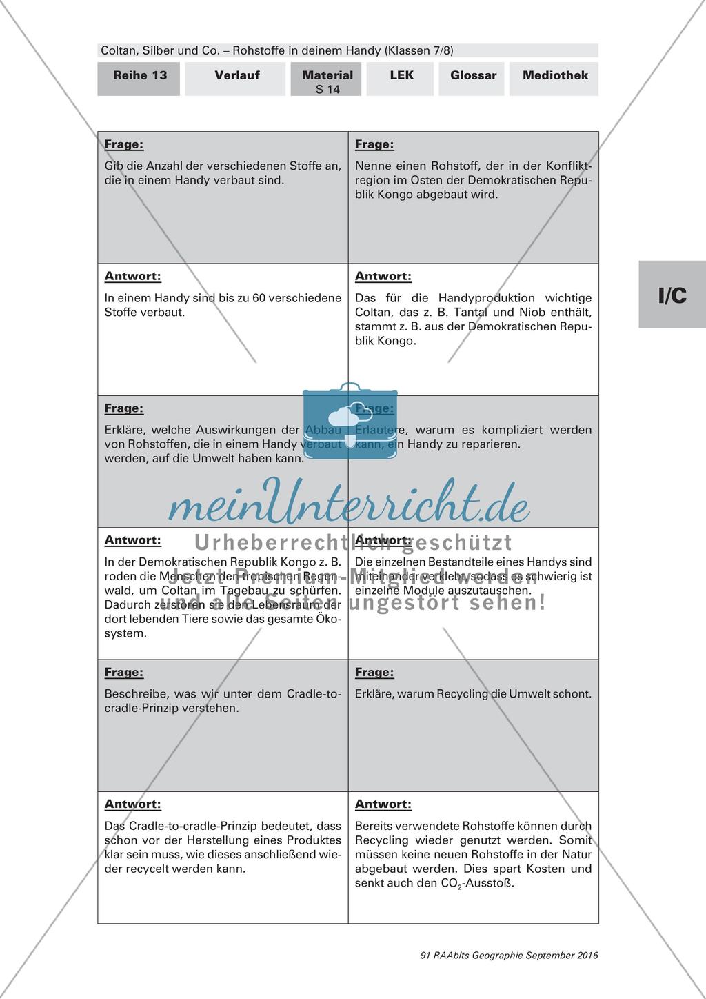 Rohstoffe im Handy: Lernerfolgskontrolle Preview 2