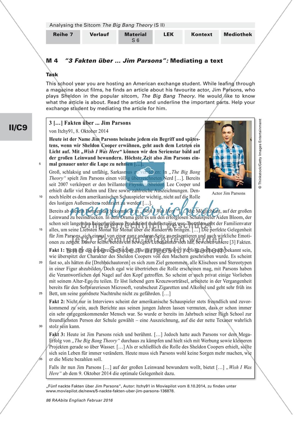 The Big Bang Theory: Wortschatz und Mediation zum Thema TV series Preview 5