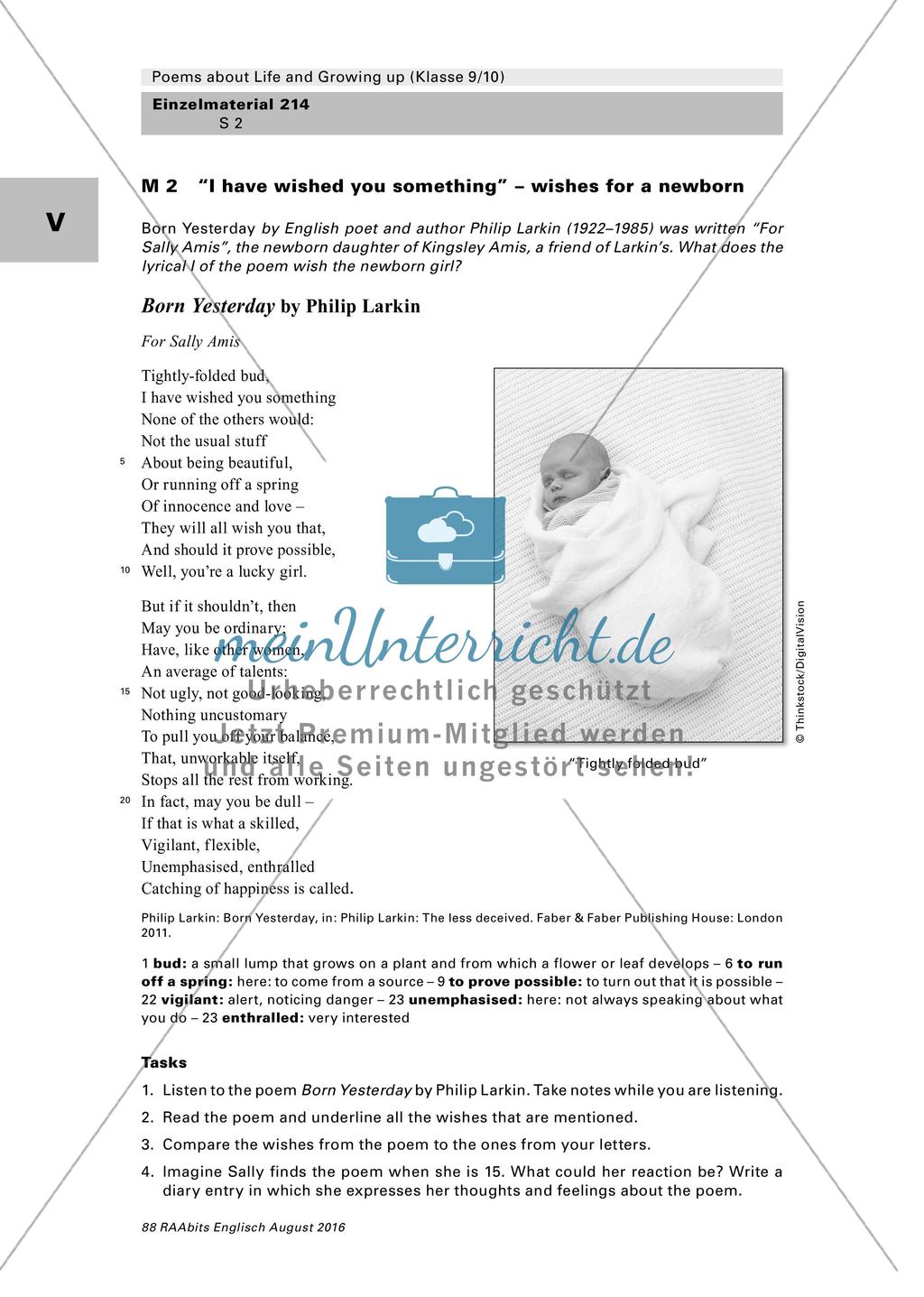 Umgang mit Gedichten zum Thema Life - Birth Preview 2