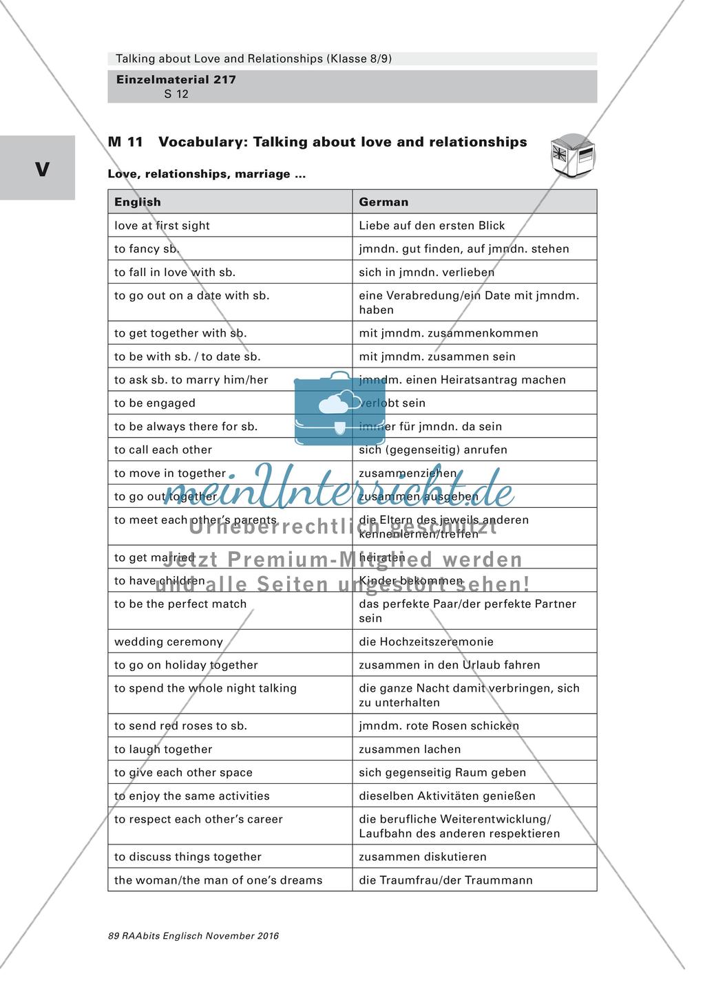 Kompetenzorientierte Lernaufgabe - Love and Relationships Preview 12