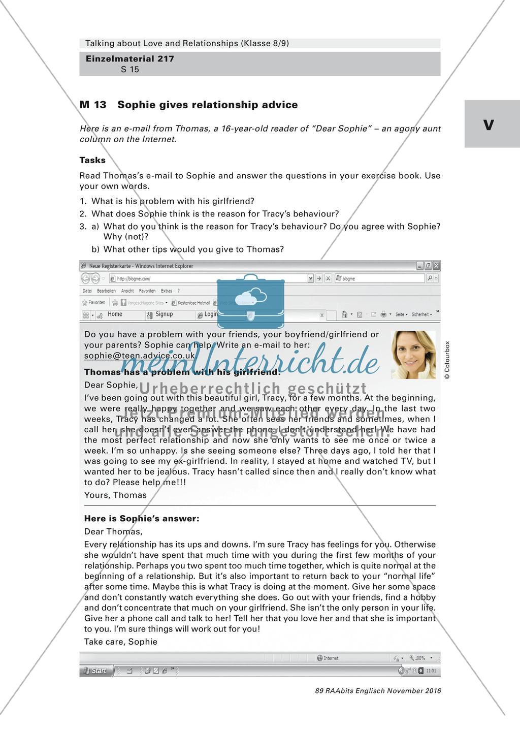 Kompetenzorientierte Lernaufgabe - Love and Relationships Preview 15