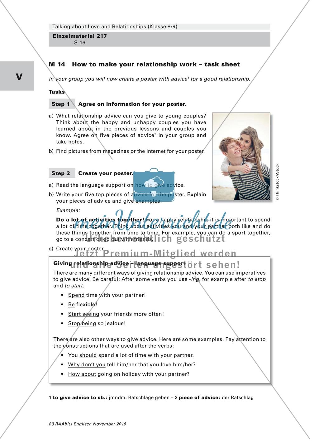 Kompetenzorientierte Lernaufgabe - Love and Relationships Preview 16