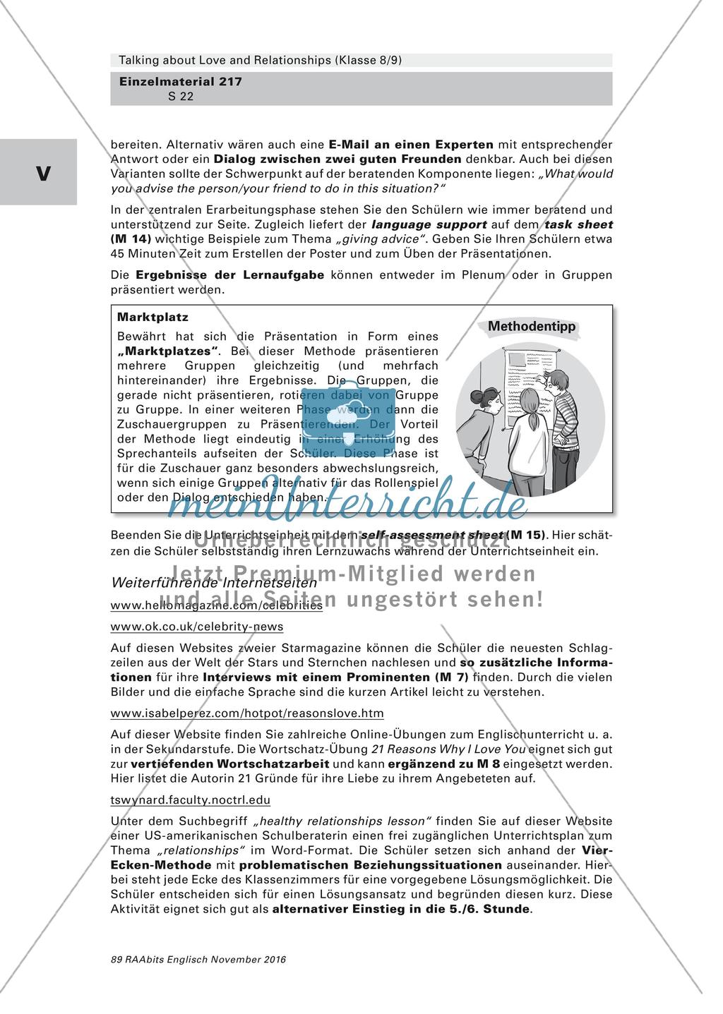 Kompetenzorientierte Lernaufgabe - Love and Relationships Preview 22