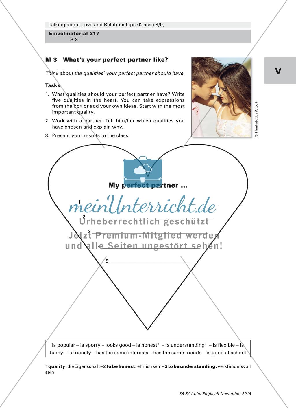 Kompetenzorientierte Lernaufgabe - Love and Relationships Preview 3