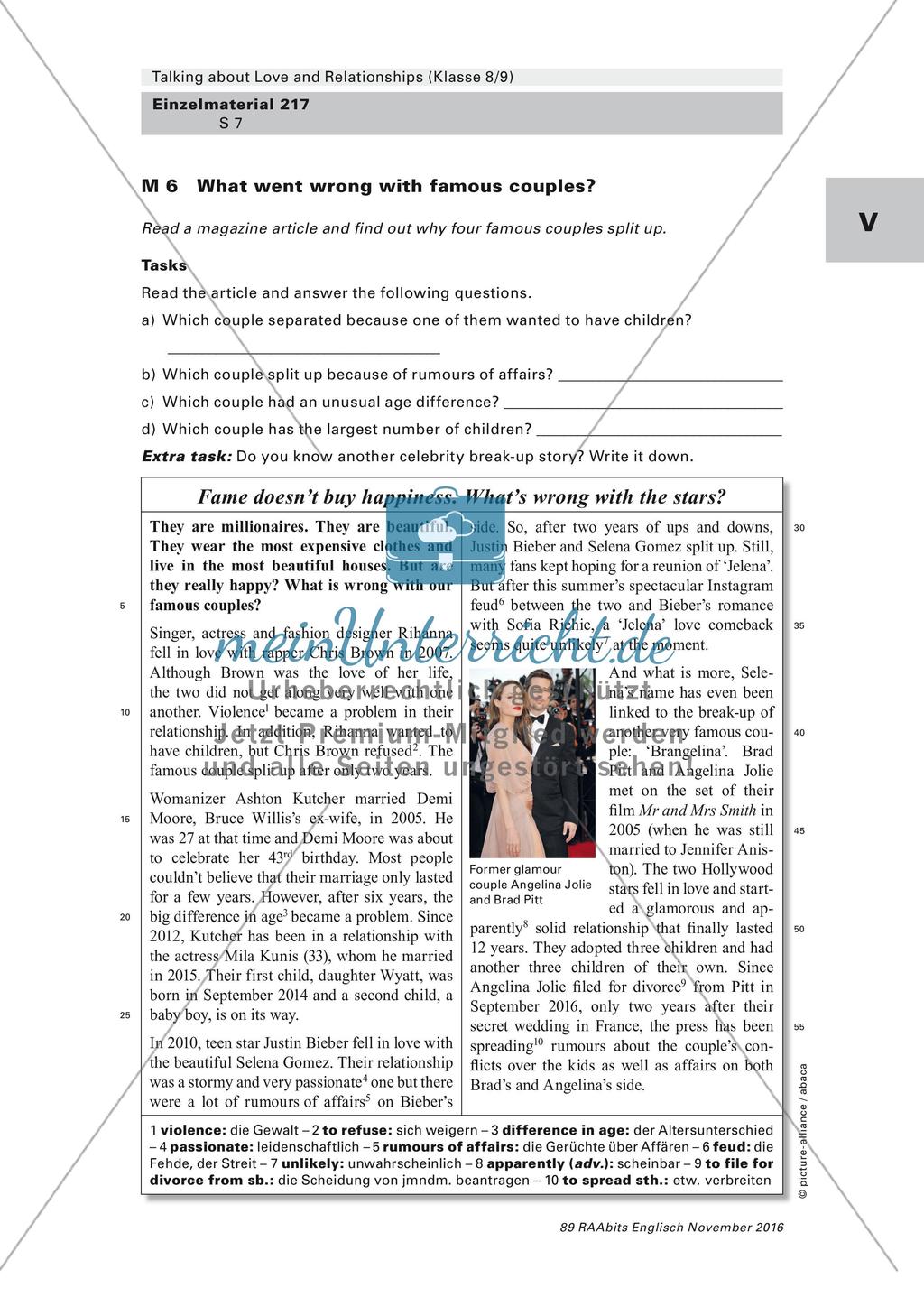 Kompetenzorientierte Lernaufgabe - Love and Relationships Preview 7