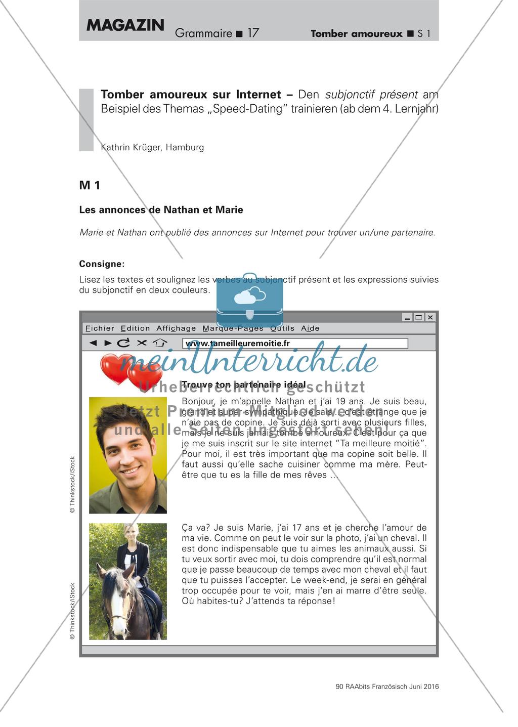 Tomber amoureux sur Internet - Le Subjonctif présent Preview 1