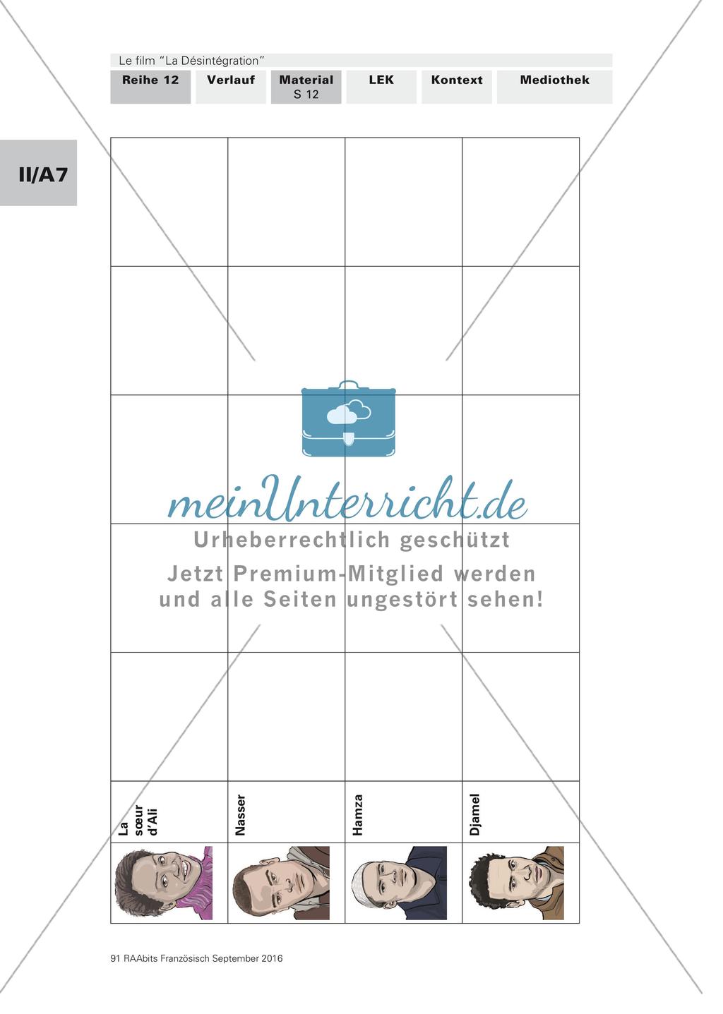 La désintegration - Grille de personnages Preview 2