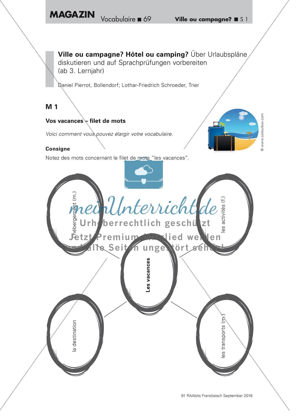 Vorbereitung auf Sprachprüfungen: Urlaubspläne Preview 1