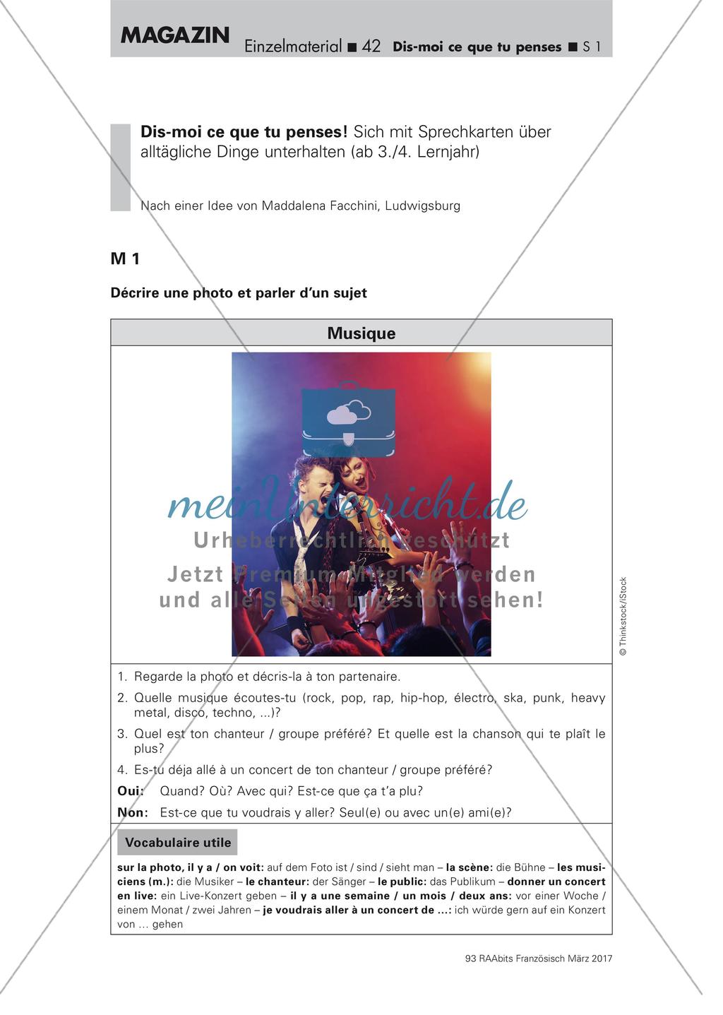 Décrire une photo et parler d'un sujet - Sprechkarten Preview 1