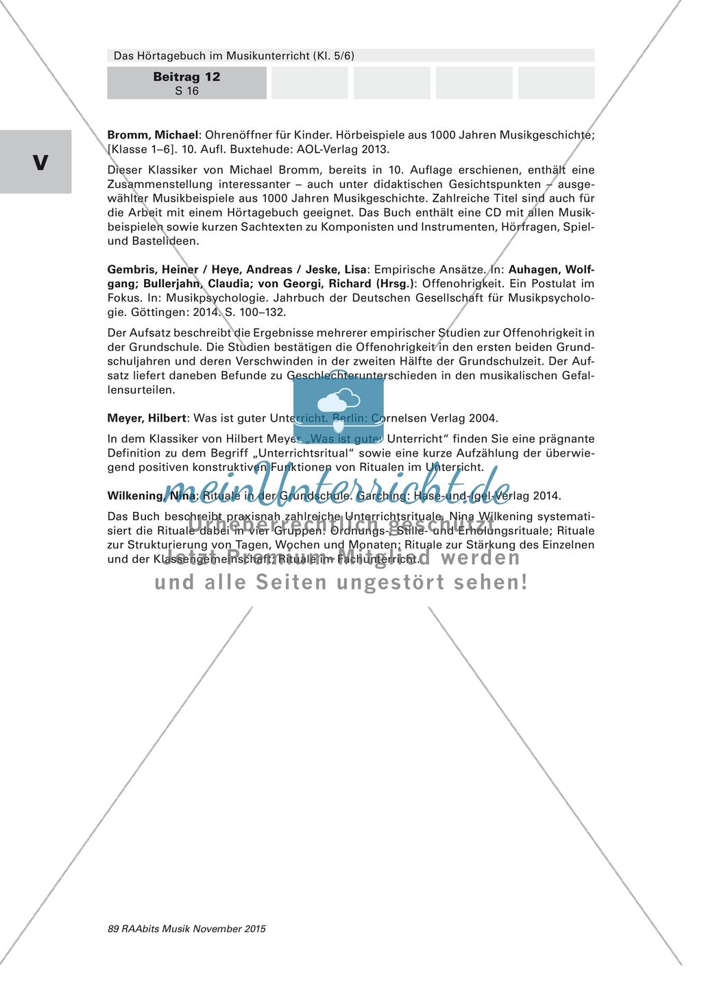 Ritualisierter Unterrichtseinstieg mittels Hörtagebuch Preview 16