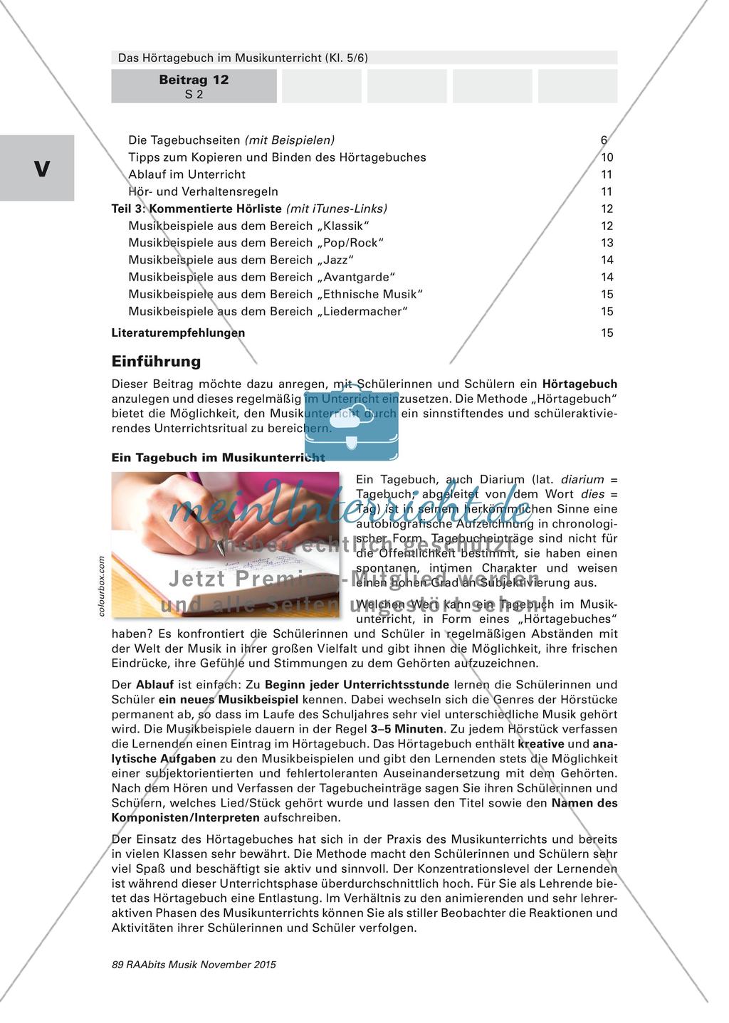 Ritualisierter Unterrichtseinstieg mittels Hörtagebuch Preview 2