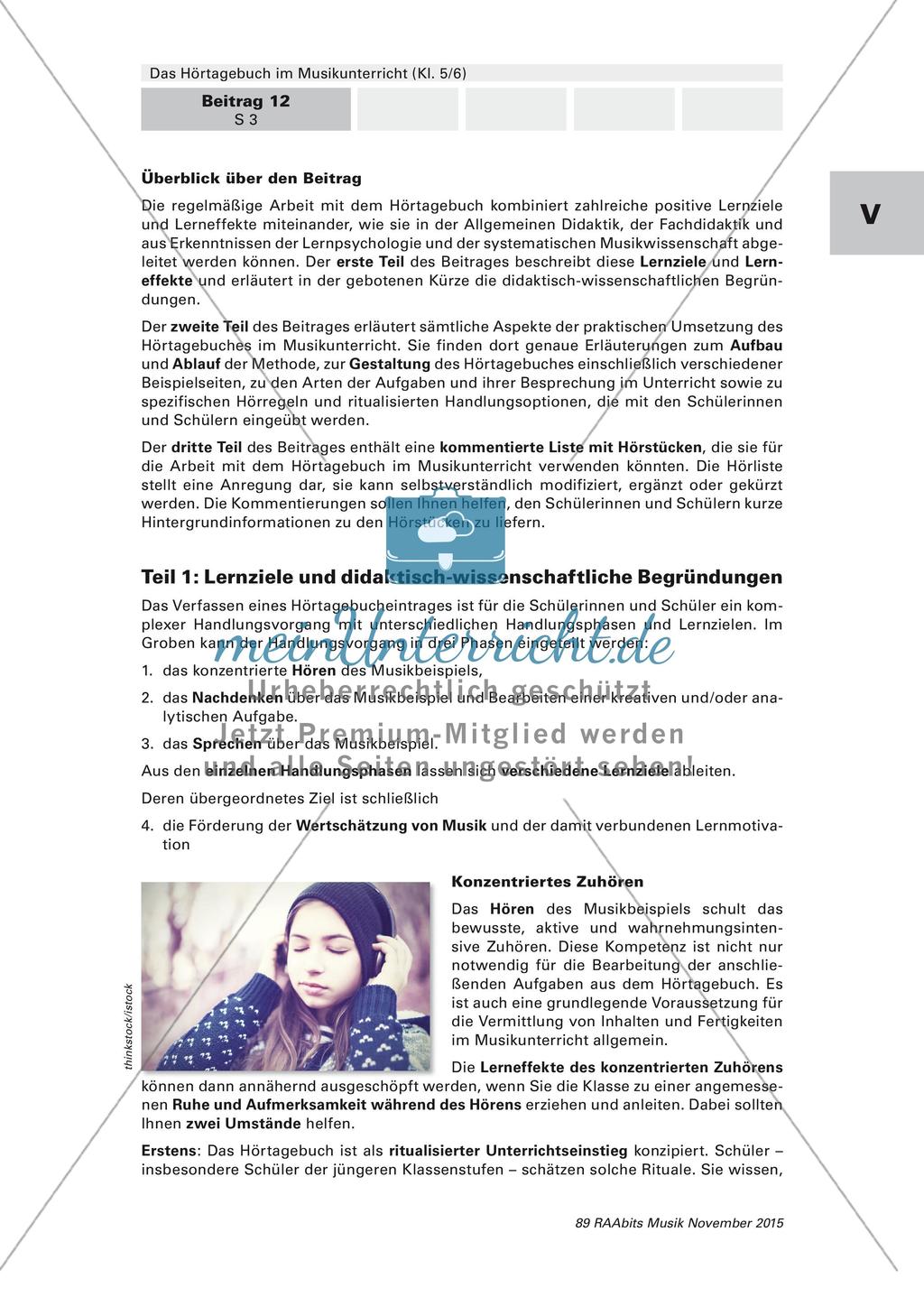 Ritualisierter Unterrichtseinstieg mittels Hörtagebuch Preview 3