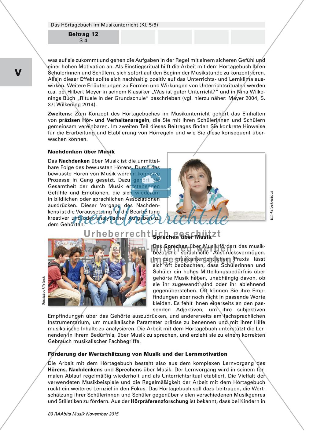 Ritualisierter Unterrichtseinstieg mittels Hörtagebuch Preview 4