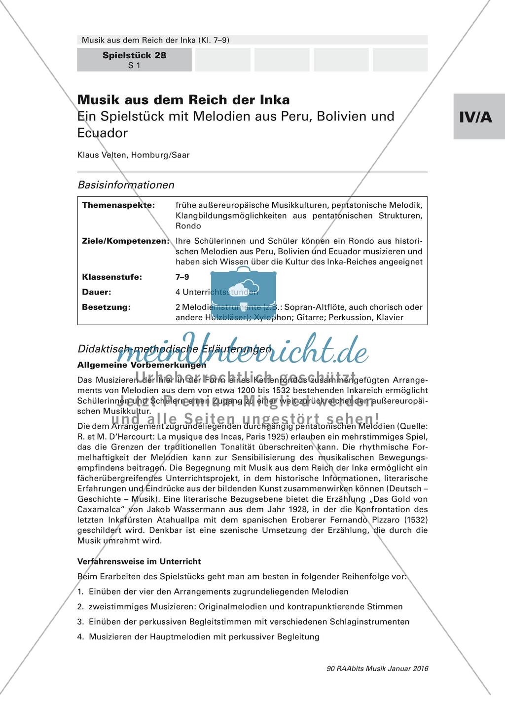 Musizieren eines Spielstückes aus dem Reich der Inka Preview 1