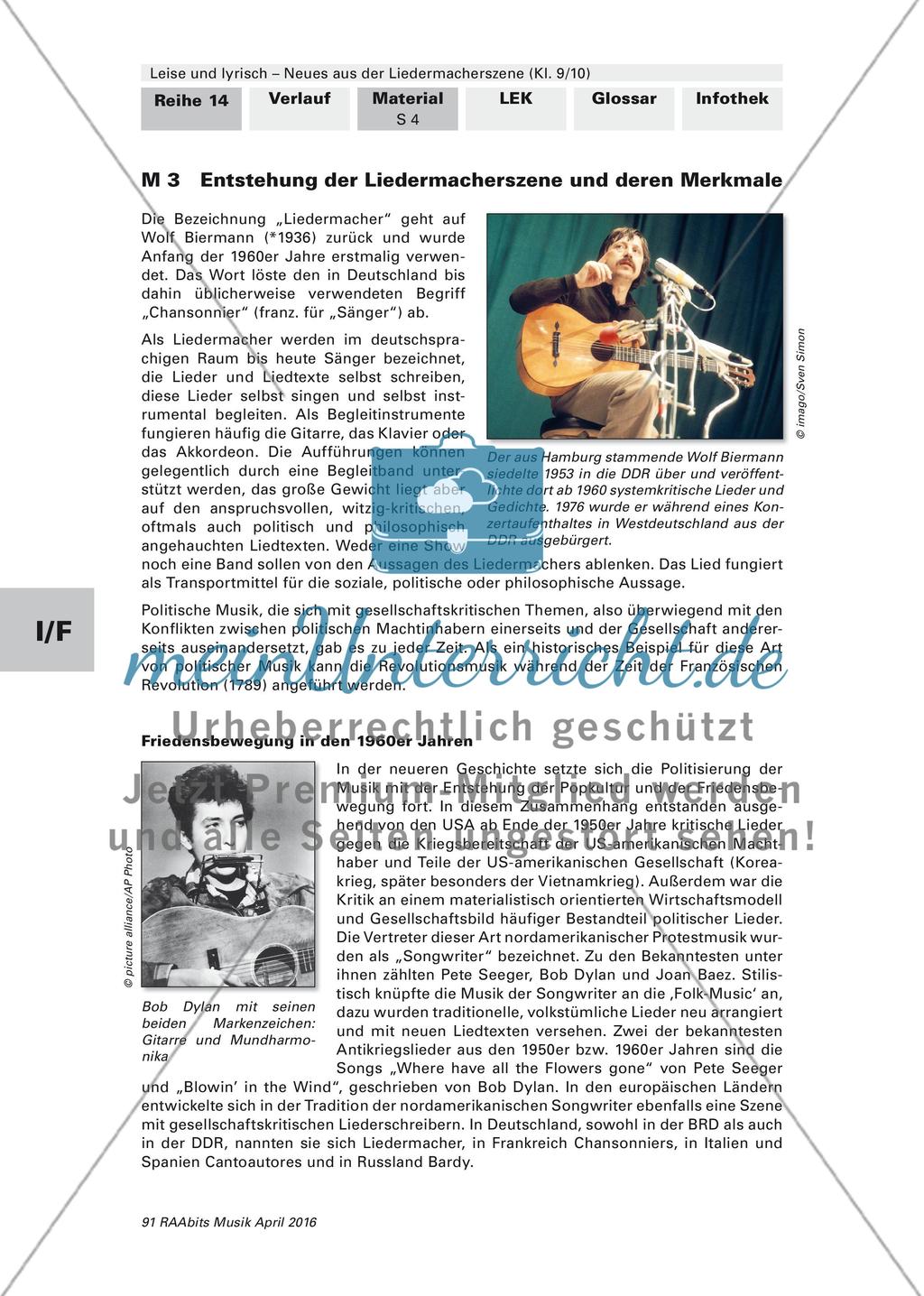 Die Liedermacherszene: Einstieg und Geschichte Preview 4
