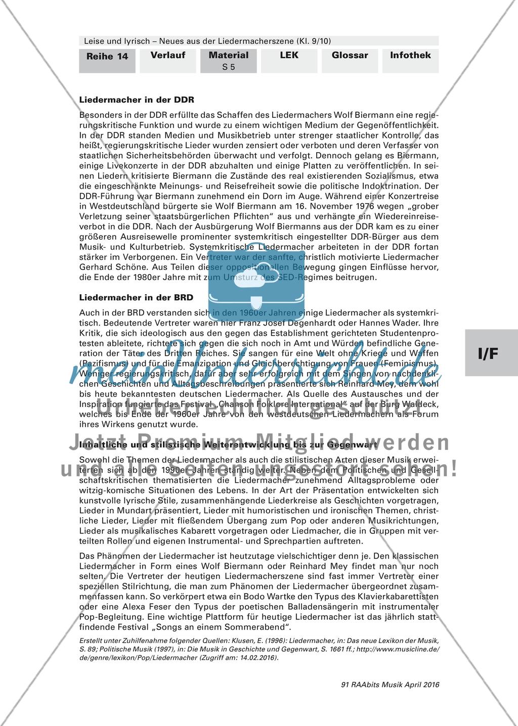 Die Liedermacherszene: Einstieg und Geschichte Preview 5