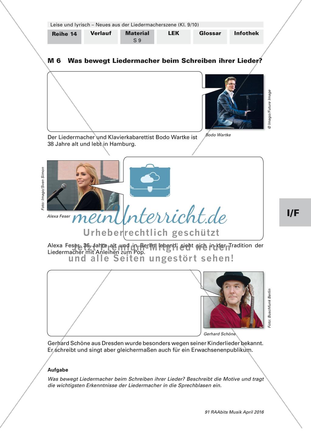 Die Liedermacherszene: Inhalte und Themen Preview 2