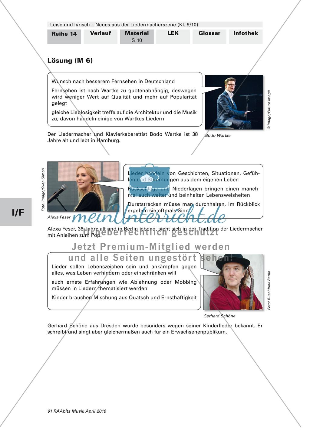 Die Liedermacherszene: Inhalte und Themen Preview 3