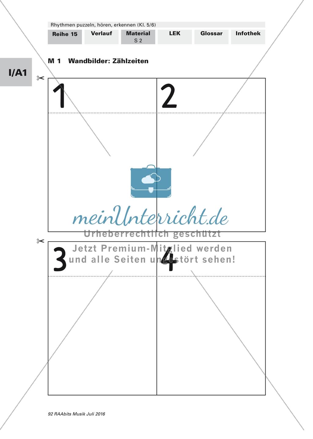 Rhythmusübungen: Fachbegriffe und Notenwerte Preview 1
