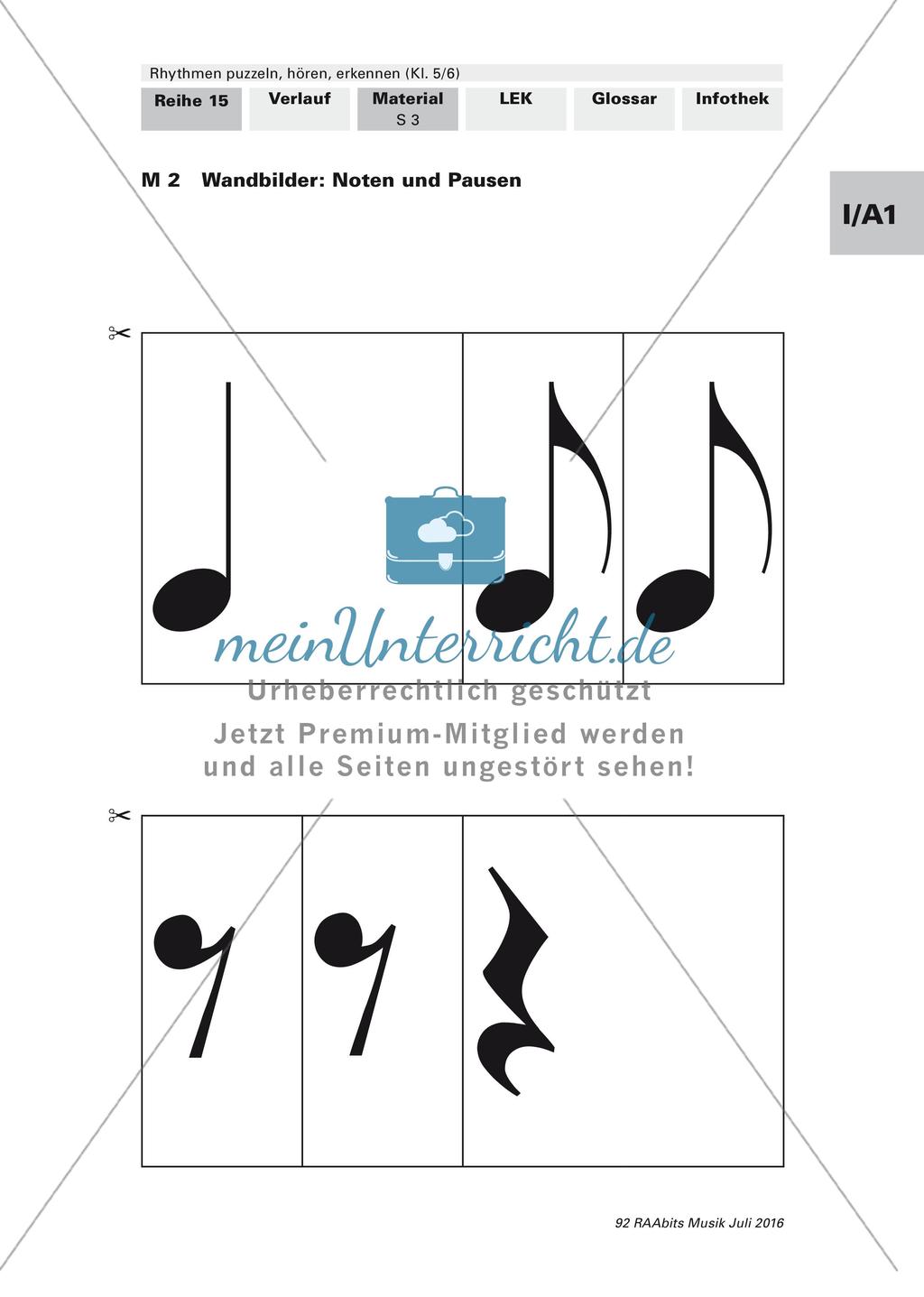 Rhythmusübungen: Fachbegriffe und Notenwerte Preview 2