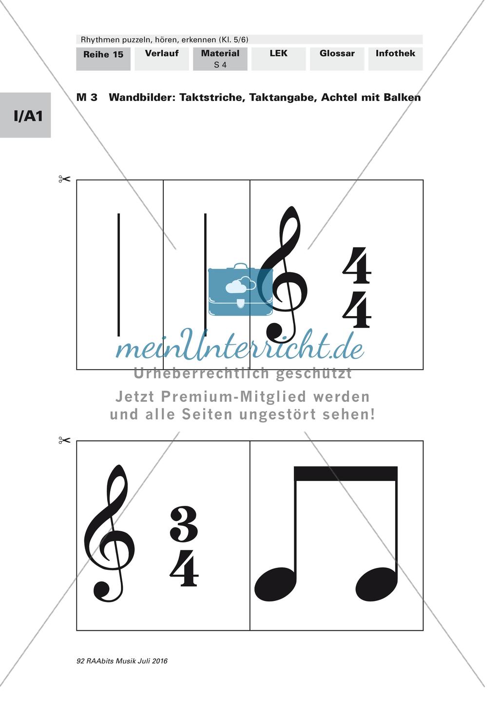 Rhythmusübungen: Fachbegriffe und Notenwerte Preview 3