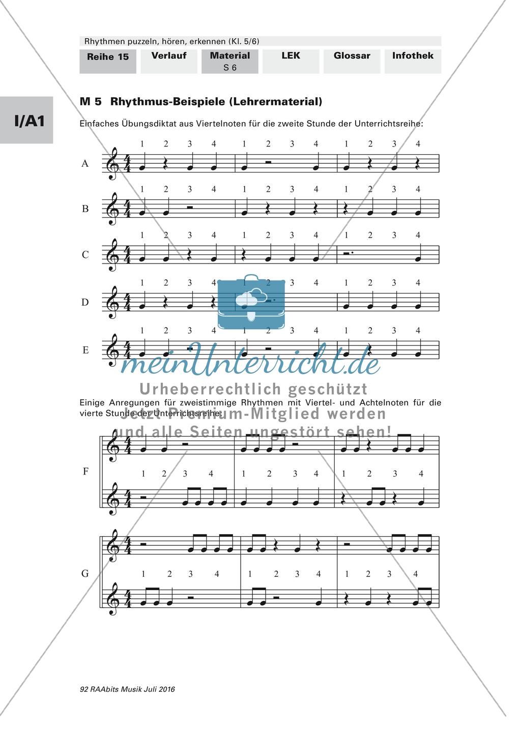 Rhythmusübungen: Fachbegriffe und Notenwerte Preview 5