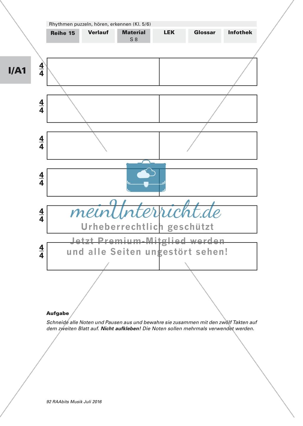 Rhythmusübungen: Fachbegriffe und Notenwerte Preview 7
