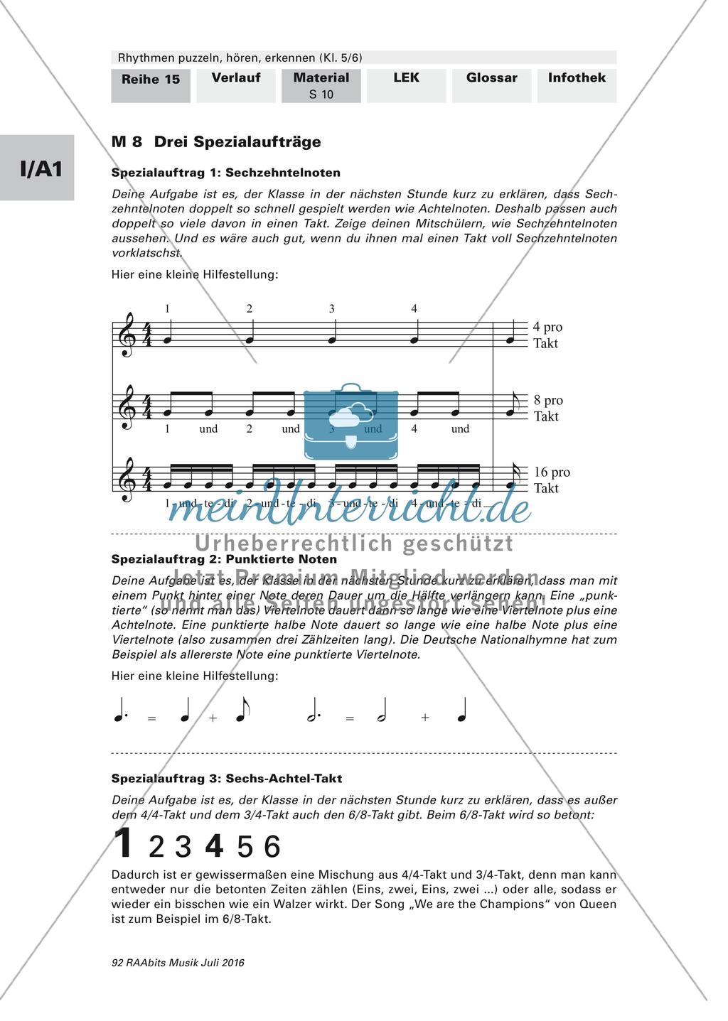 Rhythmusübungen: Fachbegriffe und Notenwerte Preview 9