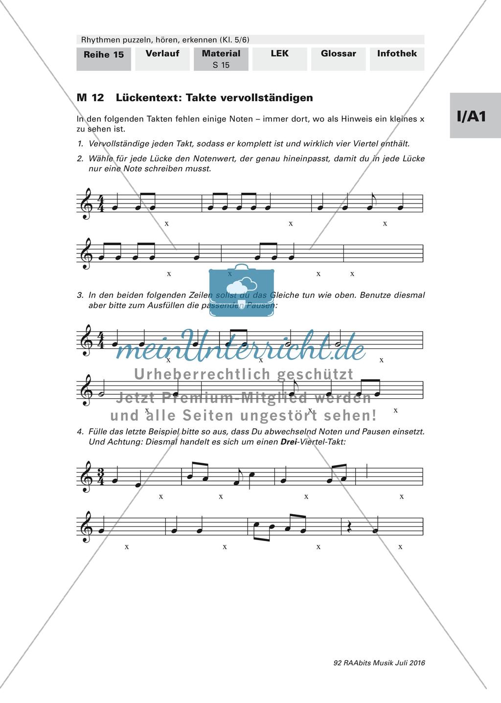 Rhythmusübungen: Drei-Viertel-Takt und Quiz Preview 5