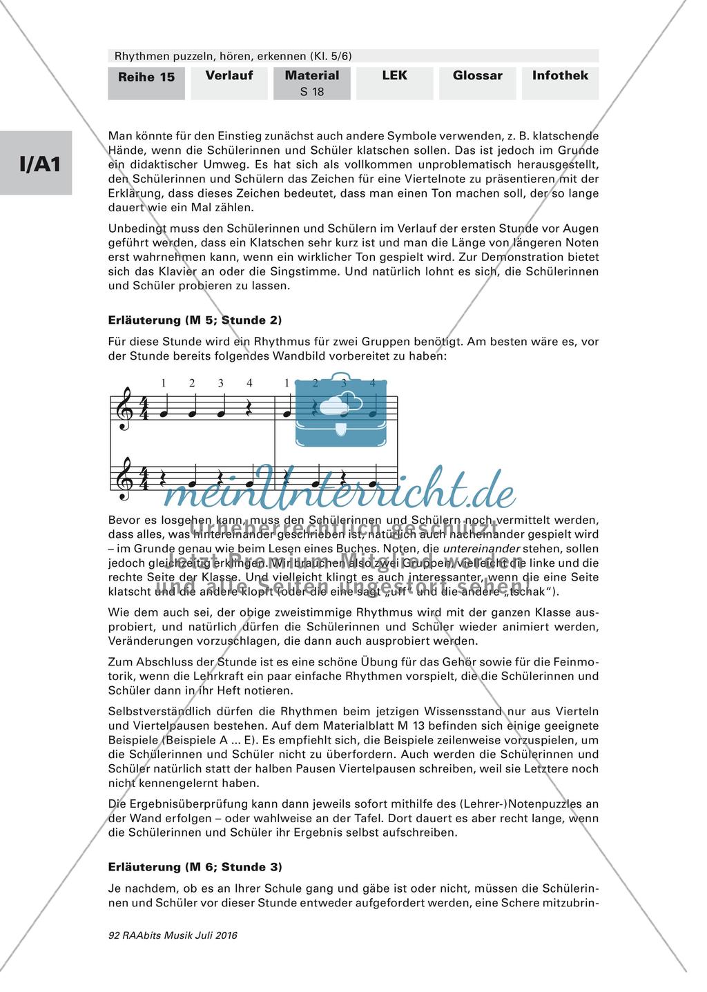 Rhythmusübungen: Erläuterungen und Lernerfolgskontrolle Preview 2