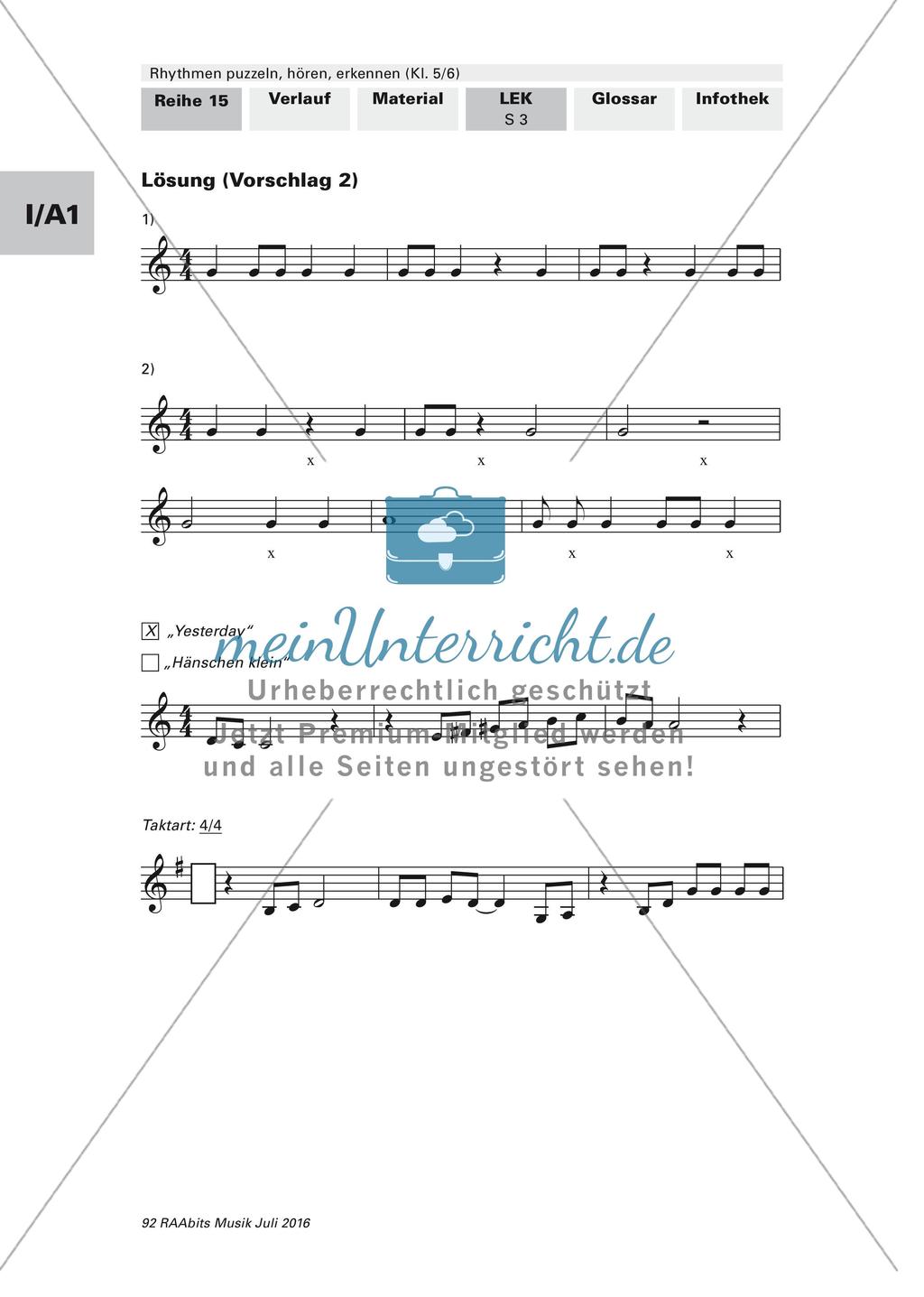 Rhythmusübungen: Erläuterungen und Lernerfolgskontrolle Preview 8