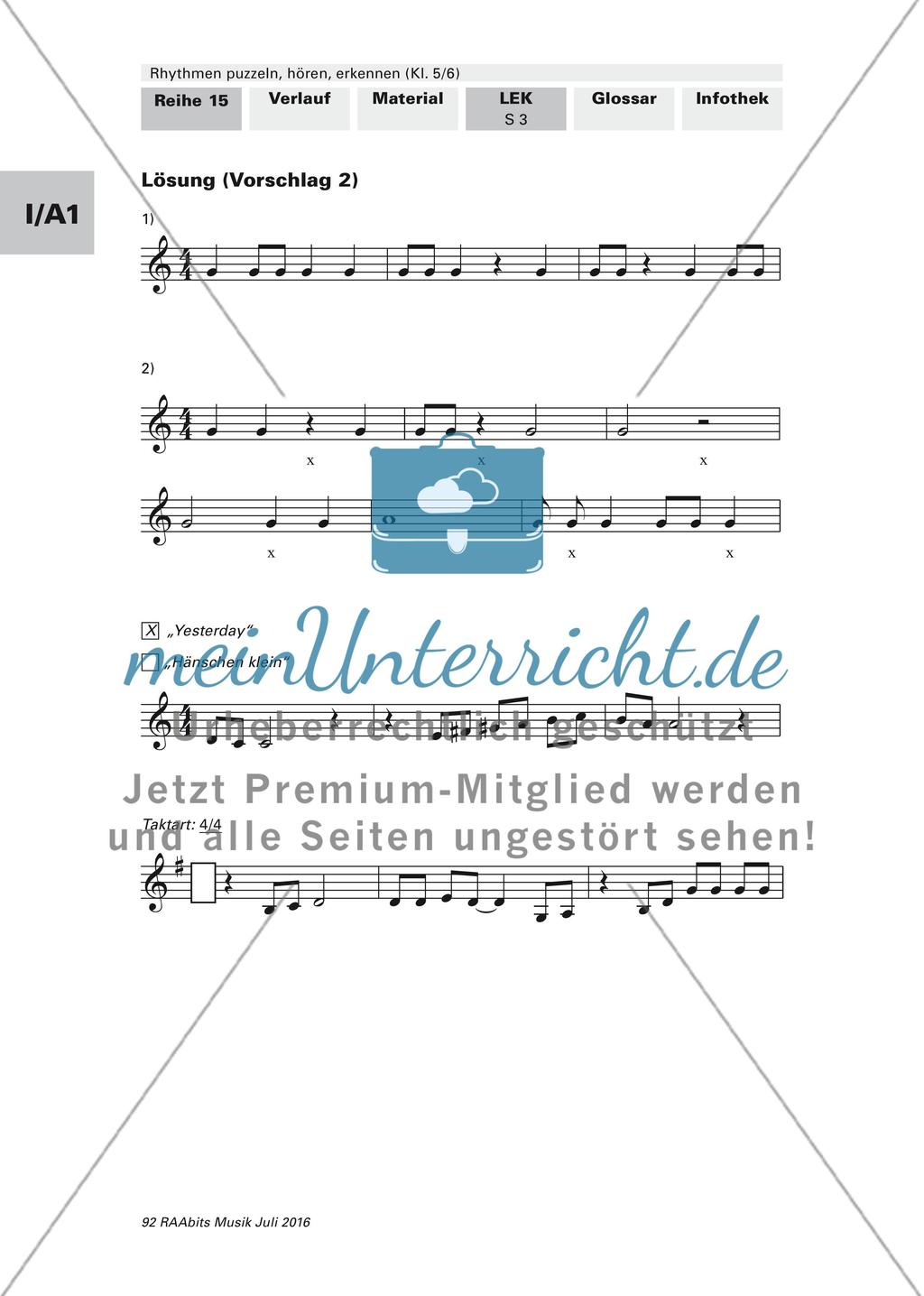 Rhythmusübungen: Erläuterungen und Lernerfolgskontrolle Preview 8