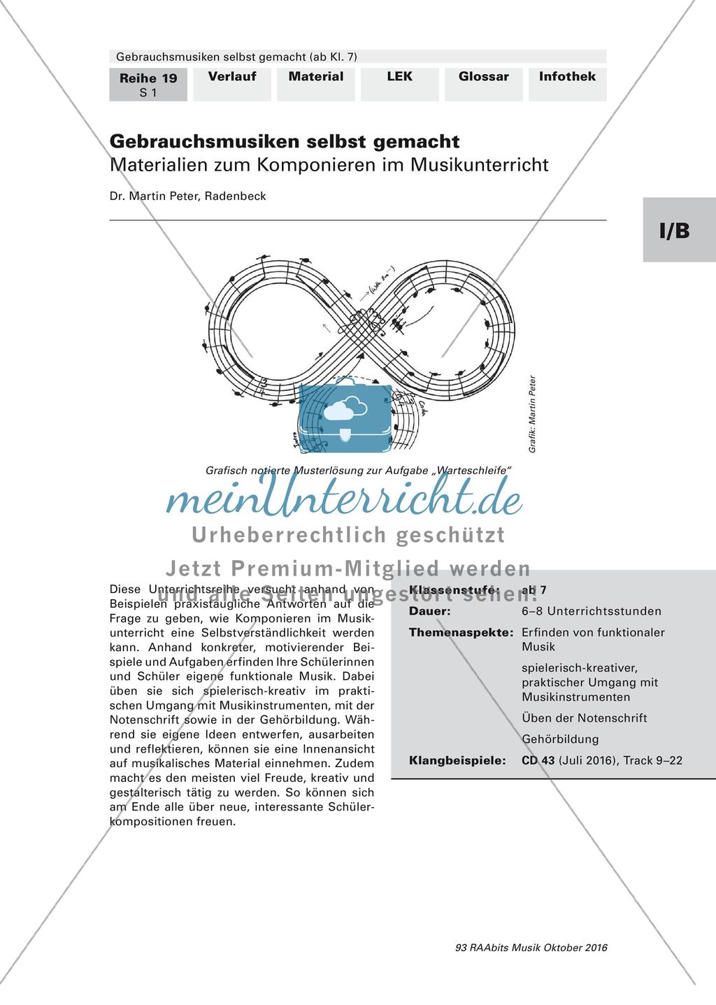 Komposition instrumentaler Formen: Gebrauchsmusik Preview 1