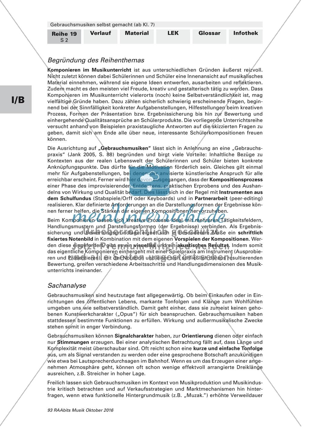 Komposition instrumentaler Formen: Gebrauchsmusik Preview 2