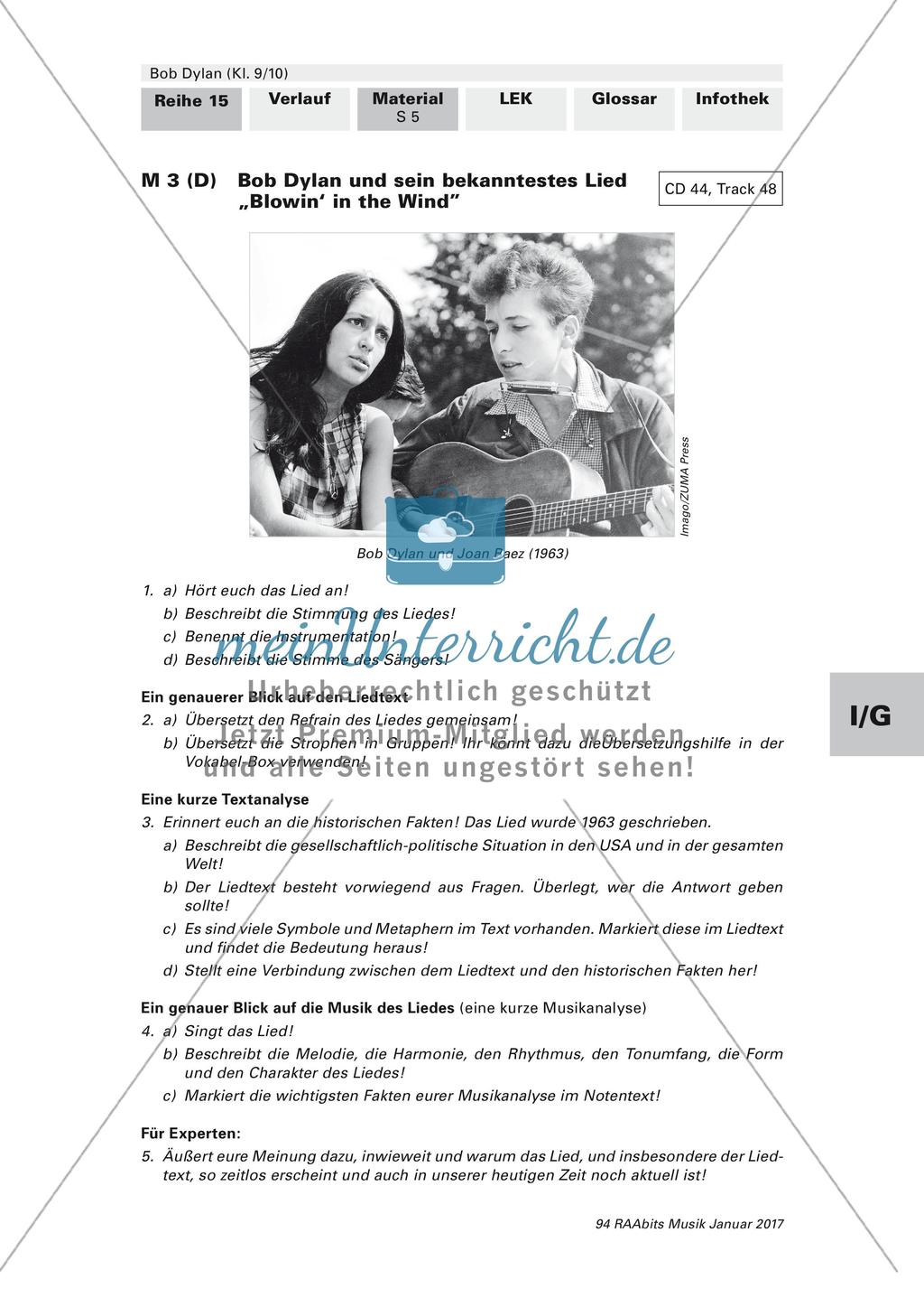 Porträt des Musikers und Literatur-Nobelpreisträgers Bob Dylan (optional bilingual) Preview 11
